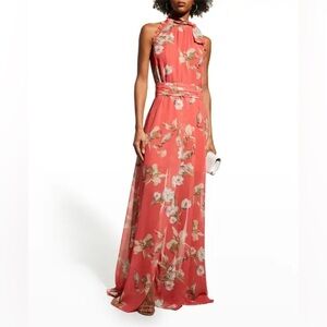 NWT SACHIN + BABI Selena Coral Venetia Petals Gown - Size 10